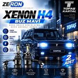 OtoÇizgi Tofaş Kartal Xenon H4 Buz Mavi LED Far Ampulü 12V - 2 Adet Yüksek Aydınlatma Kolay Montaj