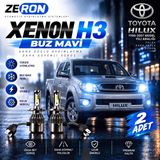 OtoÇizgi Toyota Hilux Xenon H3 Buz Mavi LED Far Ampulü 12V 2 Adet Yüksek Aydınlatma Kolay Montaj