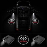 OtoÇizgi Toyota Kapı Altı Logo Projektör LED Işığı 2\'li Set Pilli Kablosuz Kapı Karşılama Lambası - Siyah