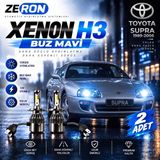 OtoÇizgi Toyota Supra Xenon H3 Buz Mavi LED Far Ampulü 12V 2 Adet Yüksek Aydınlatma Kolay Montaj