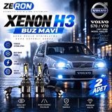 OtoÇizgi Volvo S70 / V70 Xenon H3 Buz Mavi LED Far Ampulü 12V 2 Adet Yüksek Aydınlatma Kolay Montaj