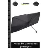 #OtoGüneşlik Isı Geçirmez 140x80cm 10 Telli Titanyum Gümüş Kaplama Çelik Araba Ön Cam Güneş Şemsiyes