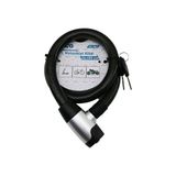 Otohousse ANAHTARLI METAL KAPLAMA KAFA ÇEK-İT KİLİT KAPAK MOTOR - BİSİKLET KİLİT ÇELİK TEL SİYAH ŞEFFAF KILIF
