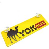 Otohousse Yok Deve Yazılı Sarı Dekor Plaka Vantuzlu Cam Süsü 22x7.5cm