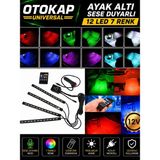 Otokap Universal Ayak Altı LED 12 Ledli Lamba Sese Duyarlı Müziğe Duyarlı Rgb Ambiyans Aydınlatma Araç Içi Dekoratif LED Universal Tüm Araçlara Uyumlu