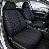 Otokit Fiat Doblo Maxi 2010 - 2025 Uyumlu Koruyucu Mavi Nano Oto Koltuk Kılıfı - Siyah - Mavi