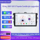 Otolas 2007-2013 Toyota Corolla Için 8+128GB, 10 Inç Gps & Wifi & Carplay Destekli, Kameralı Multimedya Navigasyon Sistemi - 10 inç GPS 8+128 GB WiFi CarPlay, kamera dahil