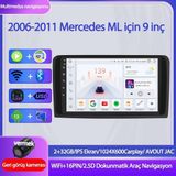 Otolas Mercedes ml Wifi Gps Carplay 9 Inç 2+32GB Kamera Multimedya Navigasyon Sistemi - 2006-2011 Model - Siyah