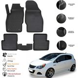 OtoLine Opel Corsa D 2013 3D Havuzlu Paspas Otl - Gri - Siyah