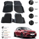 OtoLine Opel Corsa F 2021 3D Havuzlu Paspas Otl - Gri - Siyah