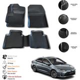 OtoLine Toyota Corolla 2019 3D Havuzlu Paspas Otl - Gri - Siyah