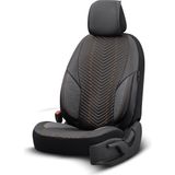 Otom Advanced Design Özel Tasarım Premium Deri-Keten Ekstra Destekli Universal Oto Koltuk Kılıfı Tam Set - Füme - 102