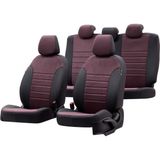 Otom Fiat Albea 2002-2012 Özel Üretim Koltuk Kılıfı Milano Design Bordo - Siyah