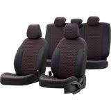 Otom Fiat Doblo 2010-2015 5 Kişi Özel Üretim Koltuk Kılıfı Amsterdam Design Deri Siyah - Kırmızı