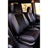 Otom Fiat Doblo 2010-2015 Araca Özel Koltuk Kılıfı London Design Siyah Siyah Füme - Siyah - Füme