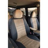 Otom Fiat Doblo 2010-2022 Araca Özel Koltuk Kılıfı London Design Bej Siyah Krem - Bej - Siyah - Krem