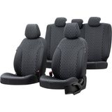 Otom Mitsubishi L-200 2006-2015 Özel Üretim Koltuk Kılıfı Amsterdam Design Deri Siyah - Beyaz