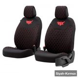 Otom Rsx Sport Koruyucu Oto Koltuk Minderi 2Li Set Siyah-Kirmizi