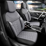 Otom Yeni Carbon Design 3d Dokulu Kumaş Tam Set - Füme Oto Koltuk Kılıfı