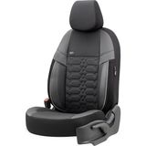 Otom Yeni Elegance Design Premium Özel Tasarım Oto Koltuk Kılıfı Tam Set - Siyah - Füme