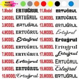 Otomarketin Size Özel İsim Yazı Araba Cam Etiketi Oto Sticker