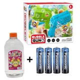 Otomatik Baloncuk Makinesi Pilli Köpük Tabancası Sızdırmaz Tasarım Bubble Gun Işıklı Yedek Likid ve Pil Hediye