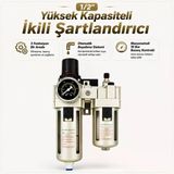 Otomatik Boşaltmalı İkili Hava Şartlandırıcı Kompresör Filtre Regülatör Yağlayıcı Manometreli Frl