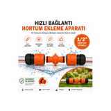 Otomatik Hortum Bağlantı Aparatı 3 Parça 1/2'' Bahçe Hortumu Ekleme Adaptörü Sızdırmaz