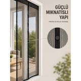 Otomatik Kapanan Mıknatıslı Sineklik Kapı Filesi Pratik Geçişli Siyah Model - Çok Renkli