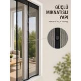 Otomatik Kapanan Mıknatıslı Sineklik Kapı Filesi Pratik Geçişli Siyah Model