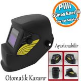 Otomatik Kararan Güneş Enerjili Pilli Baş Maskesi Siperlik Kartuşlu Kaynak Gözlüğü Ayarlanab - Standart - 1 Adet