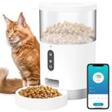 Otomatik Kedi Mama Kabı - 4 Litre Geniş Hazneli Mama Kabı, Ses Kaydı ve Seslenme Özelliği, WiFi Bağlantısı, Zamanlayıcılı, Porsiyon Ayarlama, App Kontrollü Akıllı Evcil Hayvan Kedi Mama Kabı