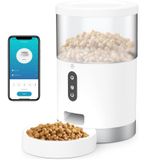 Otomatik Kedi Mama Kabı - 4 Litre Geniş Hazneli, Ses Kaydı ve Seslenme Özelliği, WiFi Bağlantısı, Zamanlayıcılı, Porsiyon Ayarlama, App Kontrollü Akıllı Otomatik Evcil Hayvan Mama Kabı