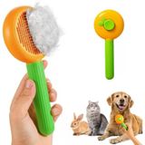Otomatik Temizlenen Metal Dişli Kedi Ve Köpek Fırçası Portakal 18 Cm