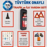 Otomeksan Eva Çantalı Tüvtürk Uyumlu Trafik ve İlk Yardım Seti 1 Parça Dayanıklı Siyah Çanta ile Tam Set