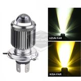Otomobil Araç Motosiklet Mercekli Far Ampulü Led Far Çift Renk Sarı-Beyaz CSP Led Lamba Delici Yayıcı Uzun Kısa 1 Adet H4