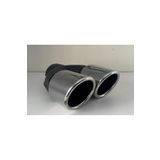 OTOMOR AKSESUAR 76MM Çift Çıkış Krom Egzoz Ucu Çapraz Kesim sol