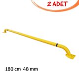 Otopark Stoperi Araç Park Stoperi Lastik Sonlandırma Demiri Üretimi 180 Cm Ø48mm 3Mm Sarı (2 Adet)