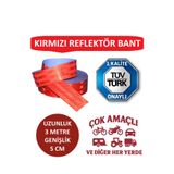 Otopeksan Reflektör Bant - Fosforlu Bant - Kırmızı - TÜVTÜRK Onaylı - 3 Metre - 5 CM - Düz