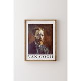 Otoportre - Vincent Van Gogh - Ahşap Desenli Çerçeve, Ceviz, 50 x 70, 3646362356965