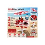OTOSHOPTR Mini Plaj & Kamp Masası Şemsiyeli ve Taşınabilir Plastik Masa 25x19x25