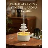OtoTech 3 Katlı Şelale Yağmur Tasarımlı Ultrasonik Aroma Difüzör – 6 Renk LED Işıklı Hava Nemlen