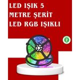 OtoTech 5 Metre Kumandalı Rgb Şerit LED Aydınlatma - Çok Renkli