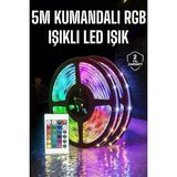 OtoTech 5 Metre Şerit LED Rgb Işıklı Kumandalı Güç Adaptörü Her Ortama Uygun - Çok Renkli