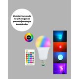OtoTech A Kalite 2025 Rgb LED Ampul Uzaktan Kumandalı 16 Renkli Lamba - Çok Renkli