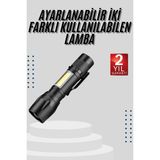 OtoTech El Feneri Uzun Menzilli USB Şarj Edilebilir Kamp Lambası - Çok Renkli