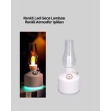 OtoTech Kablosuz Retro Buhar Makinesi Gaz Lambası Tasarım Ledli Difüzör - Çok Renkli