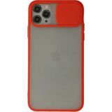 OtoTech Mey Ithalat® iPhone 11 Pro Kılıf Palm Buzlu Kamera Sürgülü Silikon - Kırmızı - Çok Renkli