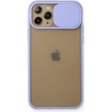 OtoTech Mey Ithalat® iPhone 11 Pro Kılıf Palm Buzlu Kamera Sürgülü Silikon - Lila - Çok Renkli