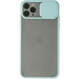 OtoTech Mey Ithalat® iPhone 11 Pro Kılıf Palm Buzlu Kamera Sürgülü Silikon - Turkuaz - Çok Renkli
